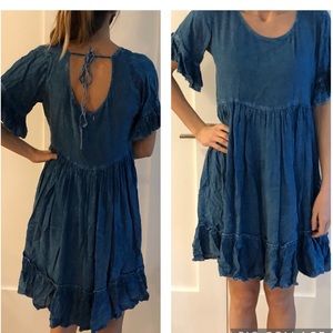 Chambray Babydoll Dress